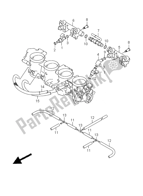 Todas las partes para Manguera Y Junta Del Cuerpo Del Acelerador de Suzuki GSX 1300 BKA B King 2010