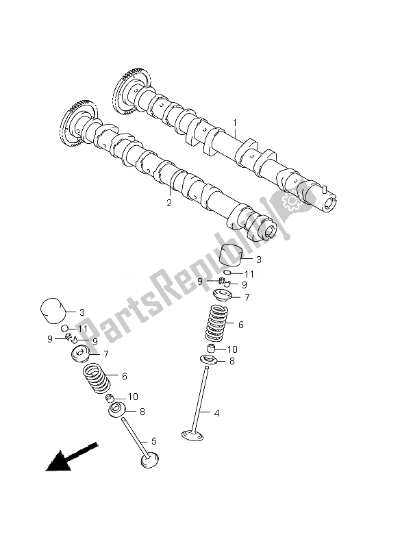 All parts for the Camshaft & Valve of the Suzuki GSX R 1000Z 2010
