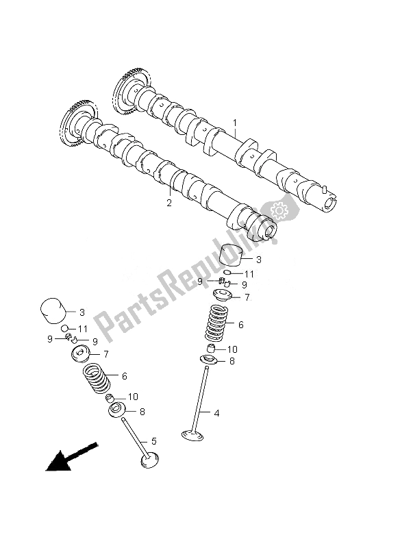 All parts for the Camshaft & Valve of the Suzuki GSX R 1000Z 2010