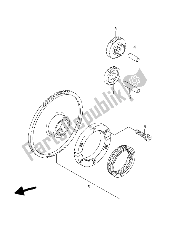 All parts for the Starter Clutch of the Suzuki VL 800C Volusia 2008