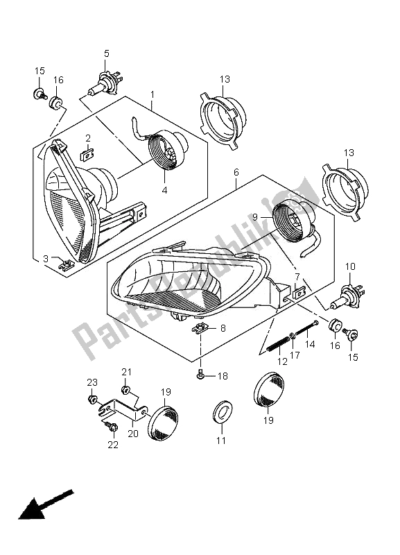 Tutte le parti per il Faro del Suzuki LT A 400 Kingquad 4X2 2010