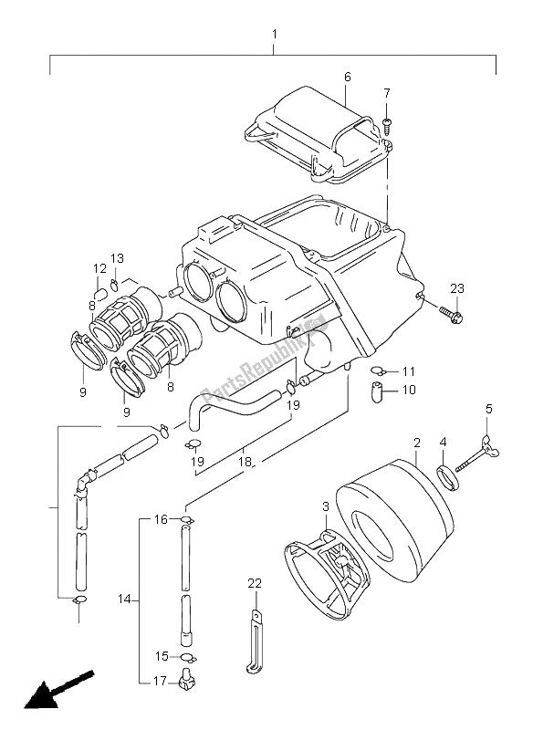 Tutte le parti per il Filtro Dell'aria del Suzuki XF 650 Freewind 1999