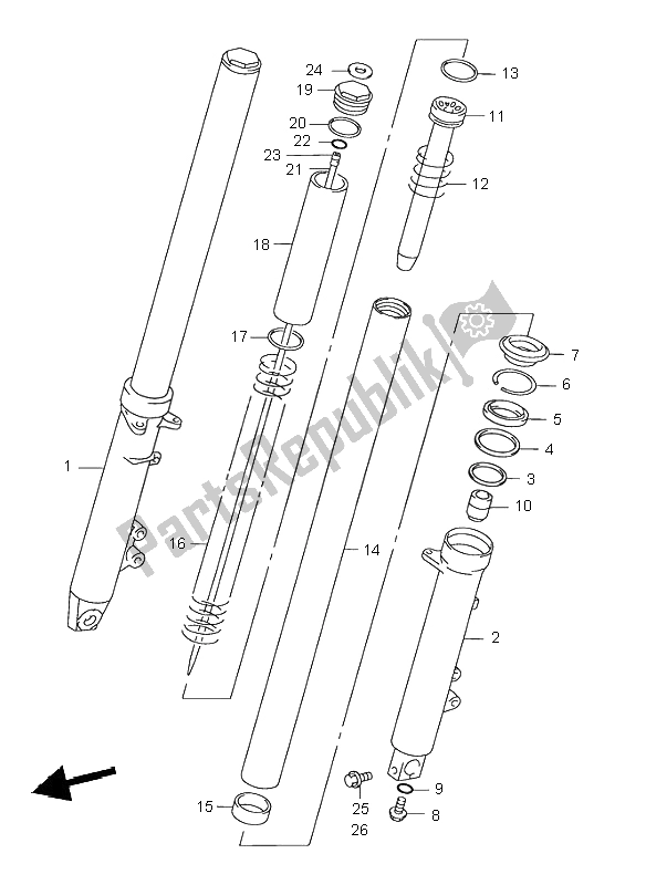 Tutte le parti per il Ammortizzatore Anteriore del Suzuki GSX 750F 2000