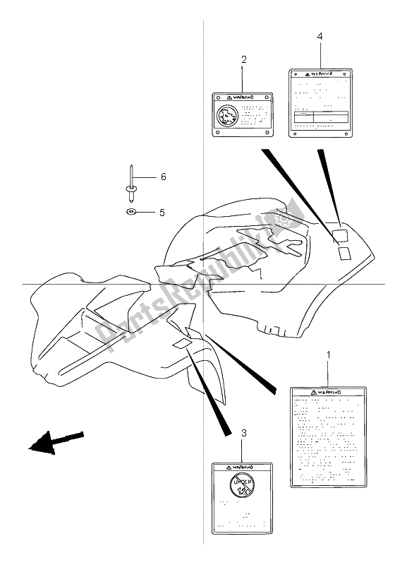 Toutes les pièces pour le étiquette du Suzuki LT 80 Quadsport 2001