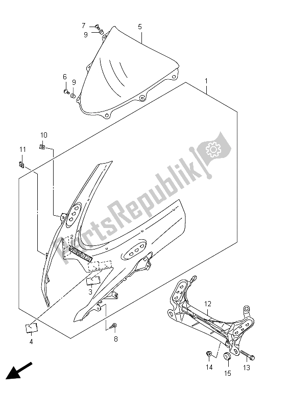 All parts for the Cowling Body (gsx-r750 E21) of the Suzuki GSX R 750 2012