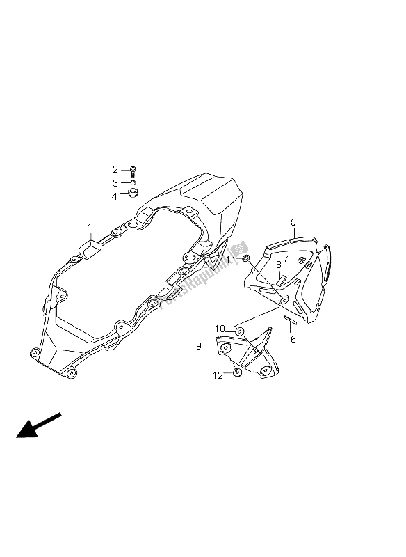 Tutte le parti per il Copertura Centrale Del Telaio del Suzuki GSX R 1000 2012