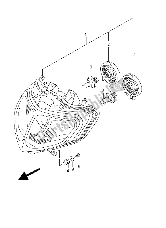 All parts for the Headlamp (e24) of the Suzuki GSX R 1000 2001