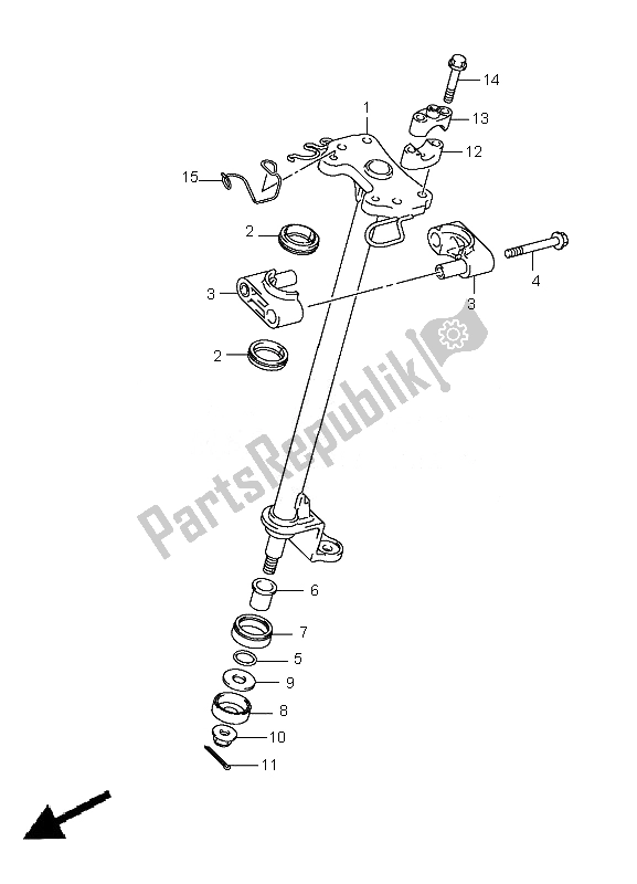 Tutte le parti per il Albero Dello Sterzo del Suzuki LT A 400 Kingquad 4X2 2010