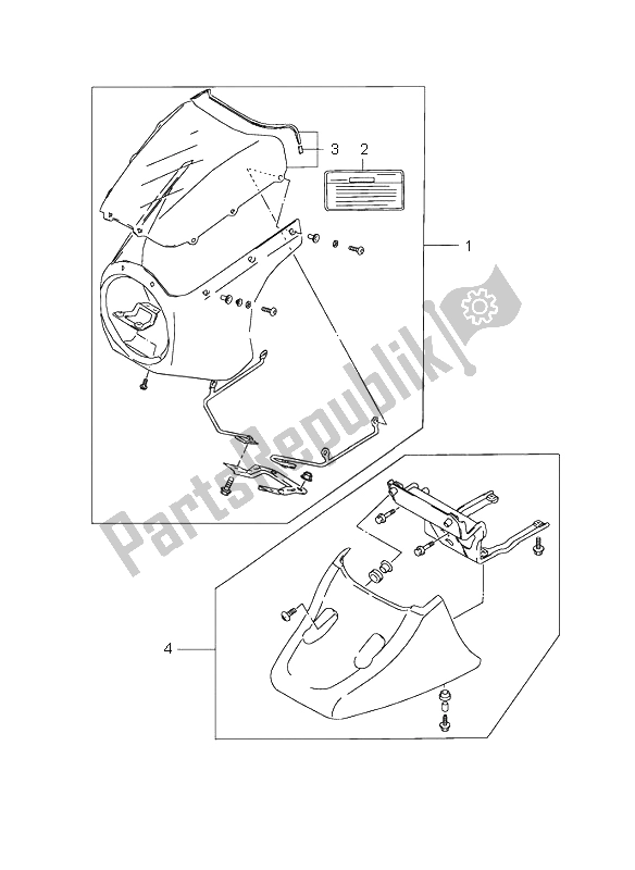 Tutte le parti per il Cowling (opzionale) del Suzuki VZ 800 Marauder 2002