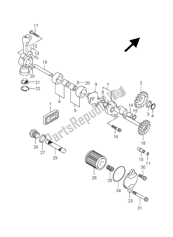 Tutte le parti per il Pompa Dell'olio del Suzuki RM Z 450 2009