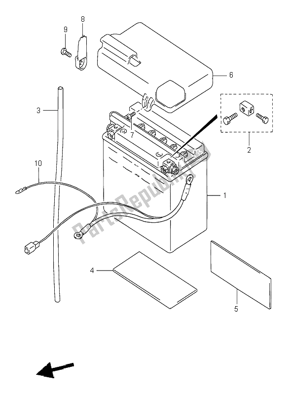 All parts for the Battery of the Suzuki VS 600 Intruder 1995