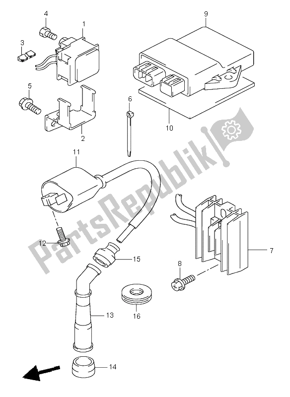 Alle onderdelen voor de Elektrisch van de Suzuki DR Z 400S 2001