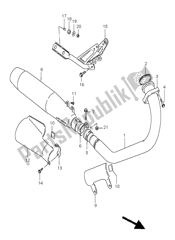 All parts for the Muffler of the Suzuki LS 650 Savage 1999