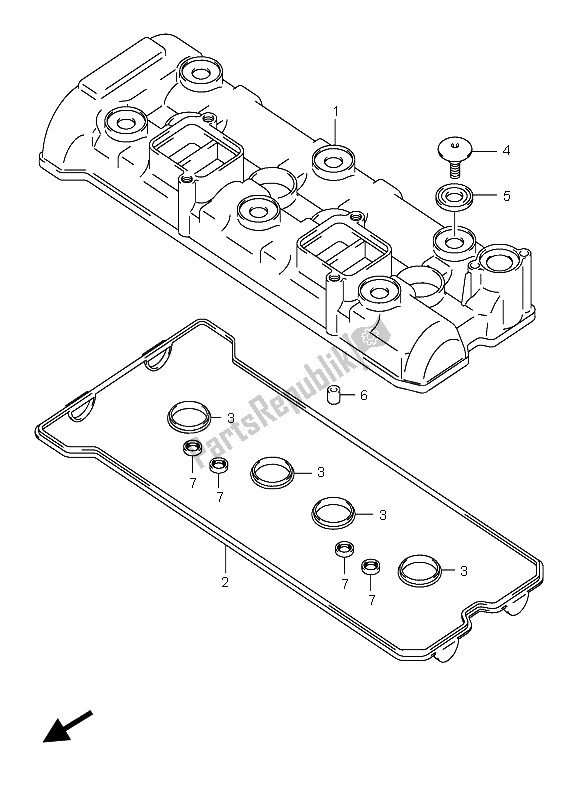 Todas las partes para Cubierta De Tapa De Cilindro de Suzuki GSX R 750X 2005