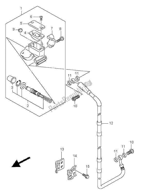 Tutte le parti per il Pompa Freno Anteriore del Suzuki RM 125 2005