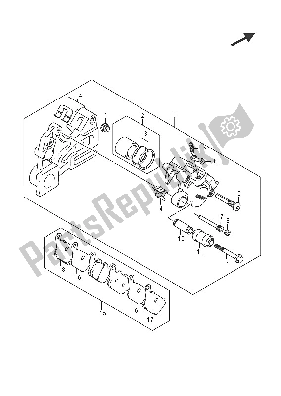 Tutte le parti per il Pinza Posteriore (gsr750a) del Suzuki GSR 750A 2016