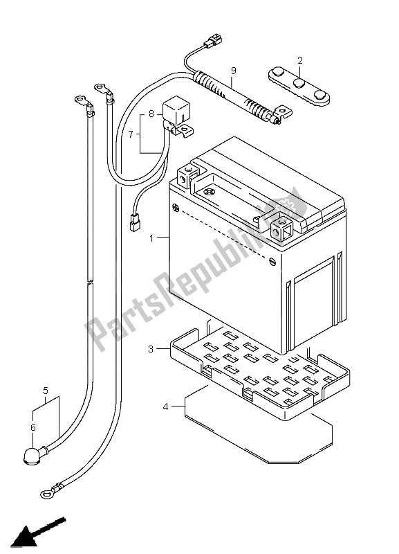 All parts for the Battery of the Suzuki LT A 400 FZ Kingquad ASI 4X4 2011