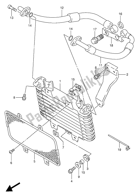 Tutte le parti per il Radiatore Dell'olio del Suzuki GSX R 1100W 1993