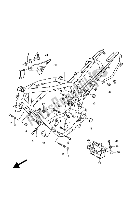 Alle onderdelen voor de Kader van de Suzuki GSX 1100G 1992