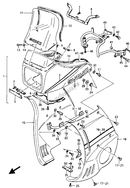 Toutes les pièces pour le Capotage (gsx750ef) du Suzuki GSX 750 Esefe 1985