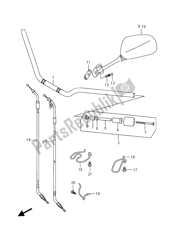 All parts for the Handlebar of the Suzuki GSX 1250 FA 2014