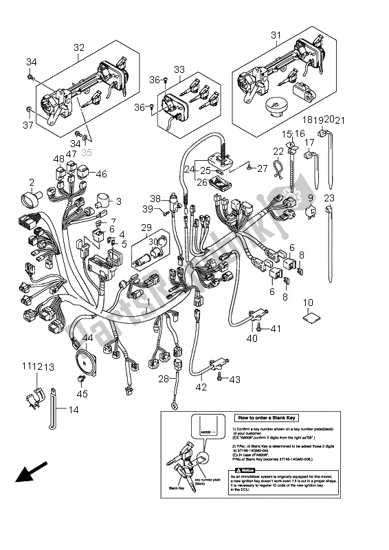 Wszystkie części do Wi? Zka Przewodów (an650 E2-e19) Suzuki AN 650A Burgman Executive 2010