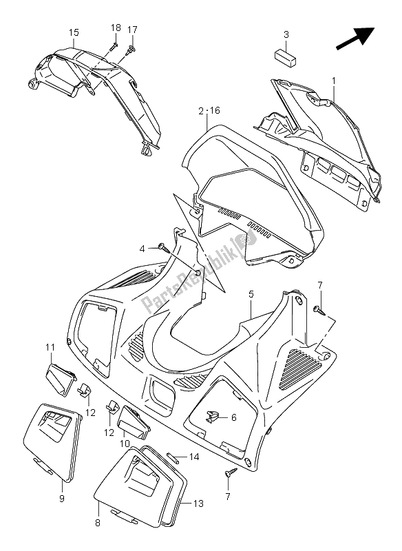 All parts for the Meter Panel of the Suzuki AN 650A Burgman Executive 2005