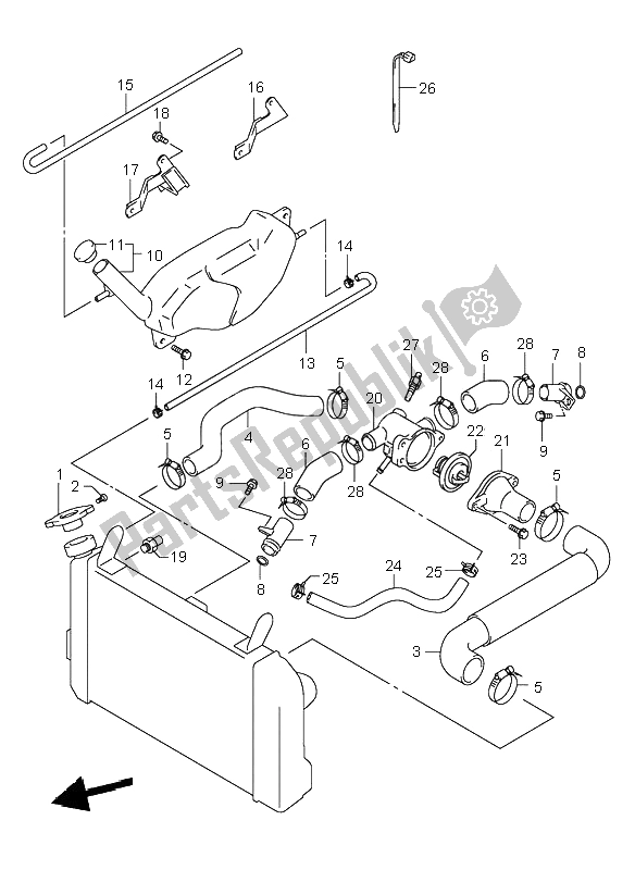 Todas las partes para Manguera Del Radiador de Suzuki SV 650 NS 2000