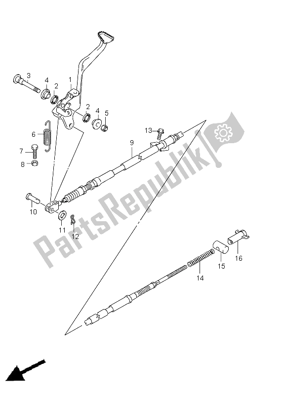 All parts for the Rear Brake of the Suzuki LT A 750 XPZ Kingquad AXI 4X4 2011