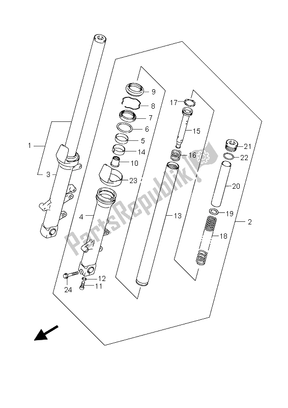 Tutte le parti per il Ammortizzatore Forcella Anteriore del Suzuki AN 650A Burgman Executive 2006