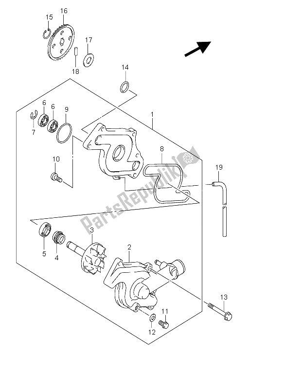 Tutte le parti per il Pompa Dell'acqua del Suzuki DL 650 V Strom 2006