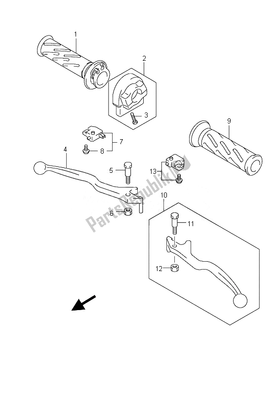 Tutte le parti per il Leva Della Maniglia del Suzuki UX 150 Sixteen 2010
