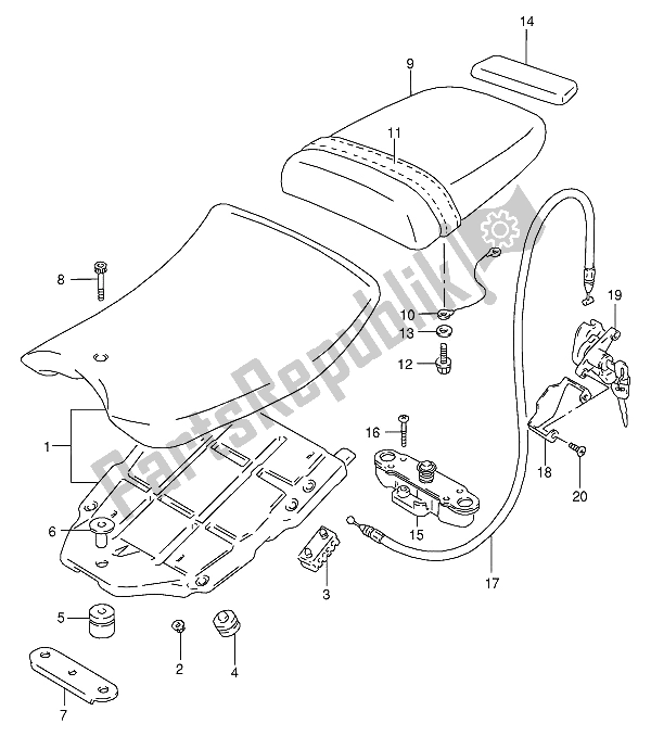 Tutte le parti per il Posto A Sedere del Suzuki RG 125 FU 1993