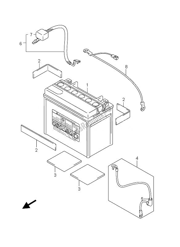 All parts for the Battery of the Suzuki VZ 800 Intruder 2010