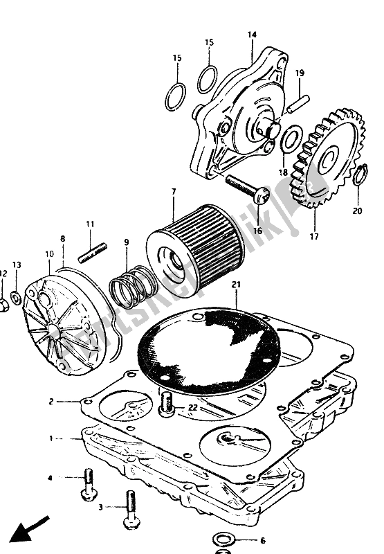 Tutte le parti per il Filtro Dell'olio del Suzuki GS 1100G 1986