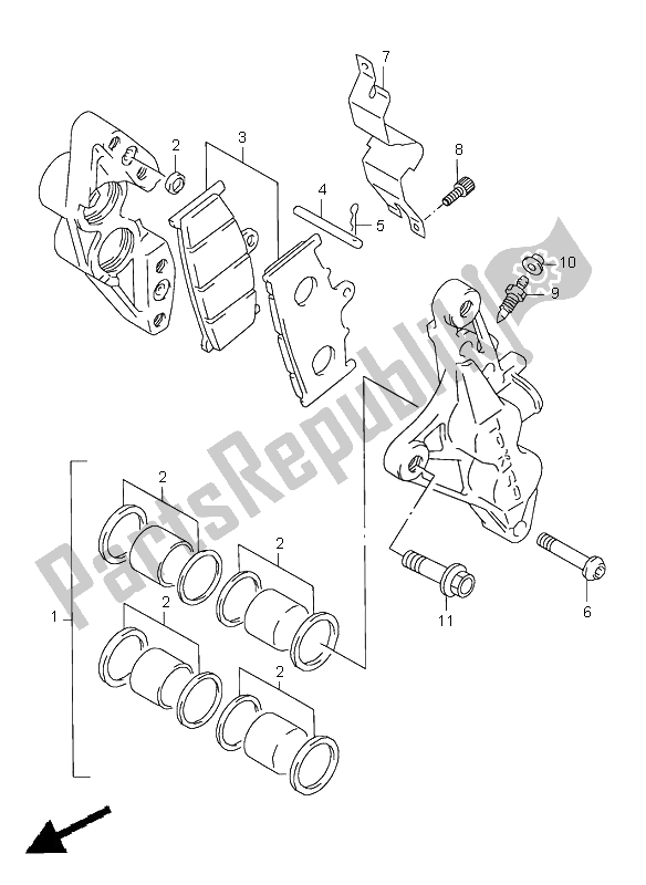Wszystkie części do Zaciski Przednie Suzuki GSX R 600 1998