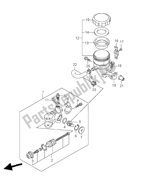 Toutes les pièces pour le Maître-cylindre Avant du Suzuki GSX R 750 2006