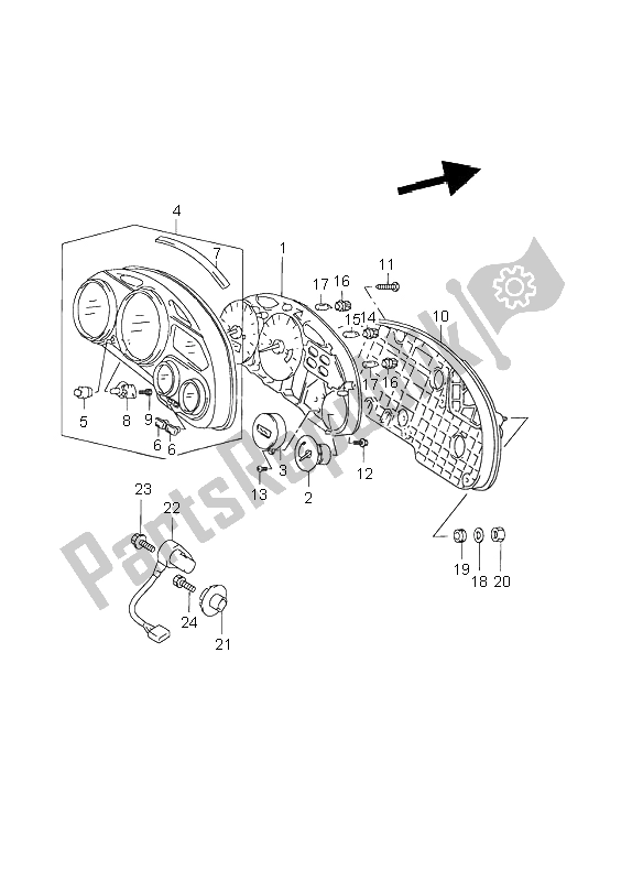 Tutte le parti per il Tachimetro del Suzuki GSX 750F 2003