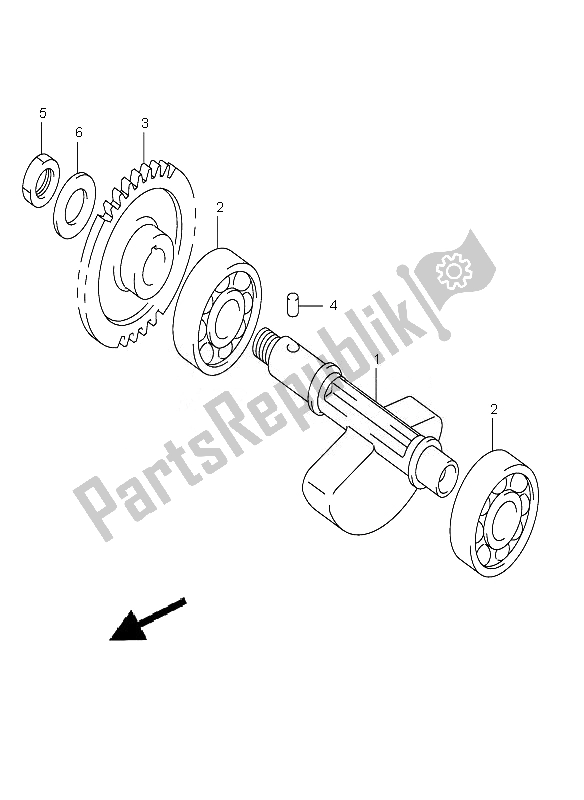 Alle onderdelen voor de Crank Balancer van de Suzuki DR Z 400E 2007