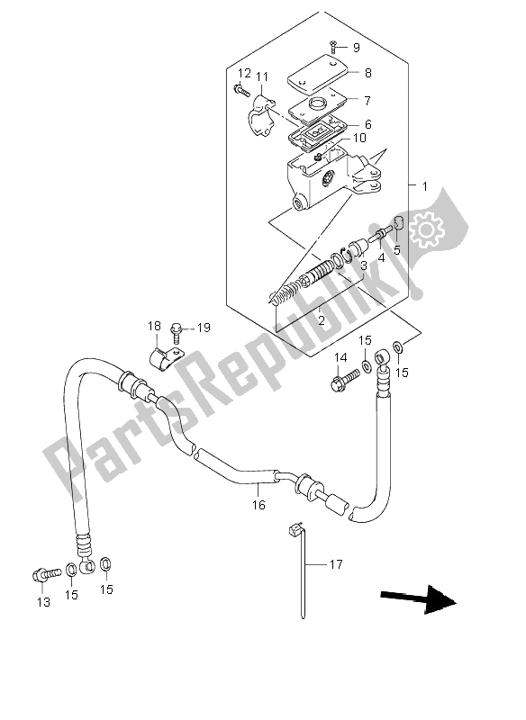 Todas as partes de Cilindro Mestre Da Embreagem (gsf1200s) do Suzuki GSF 1200 NSZ Bandit 2004