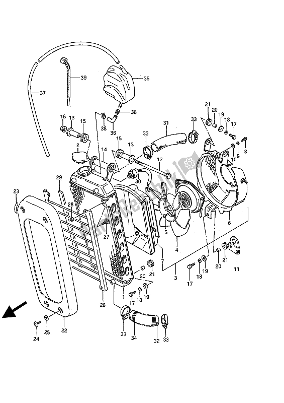 Alle onderdelen voor de Radiator van de Suzuki VS 750 Glfp Intruder 1986