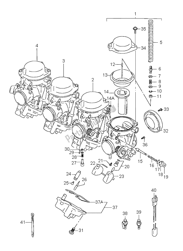 Alle onderdelen voor de Carburator van de Suzuki GSX R 600 1997