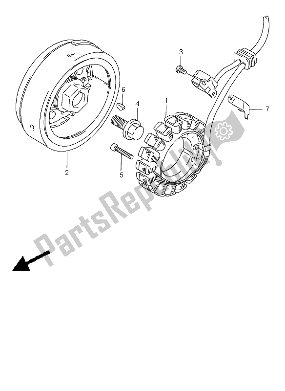 Alle onderdelen voor de Magneto van de Suzuki DR 650 SE 2000