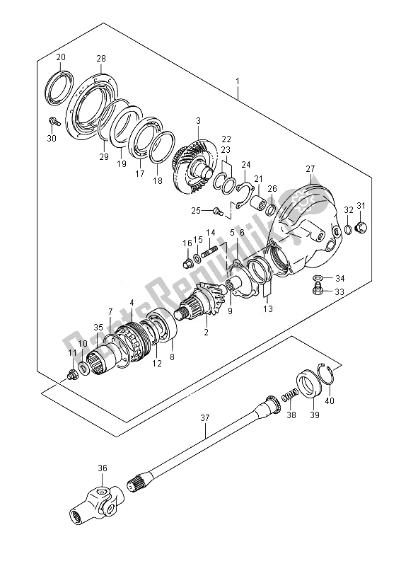 Todas as partes de Eixo De Hélice E Engrenagem De Transmissão Final do Suzuki VL 800B Intruder 2014