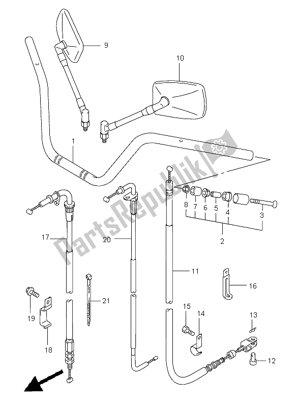 All parts for the Handlebar of the Suzuki GZ 125 Marauder 2002