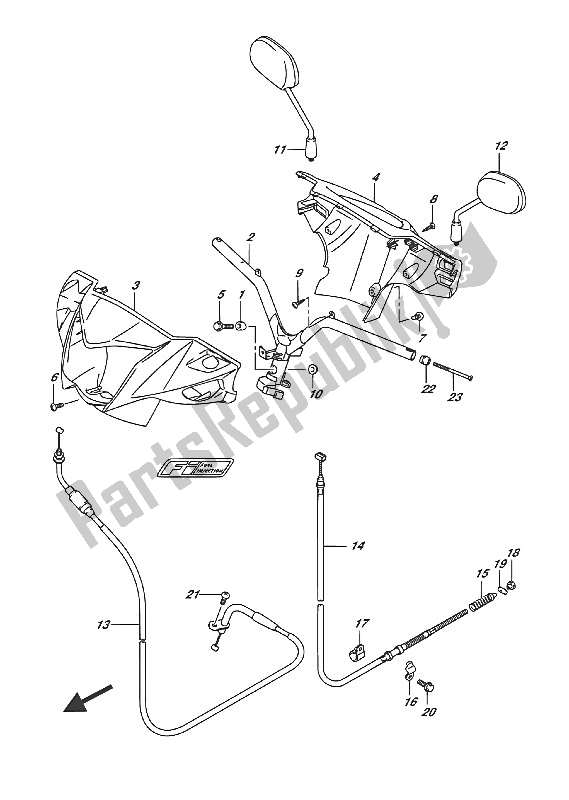 All parts for the Handlebar of the Suzuki Address 110 2016