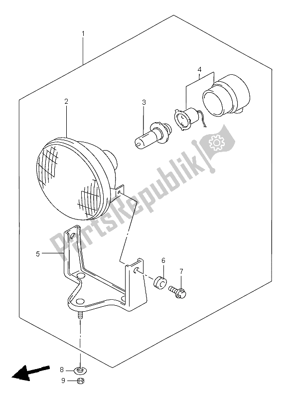 Alle onderdelen voor de Koplamp van de Suzuki LT F 250 Quadrunner 2000