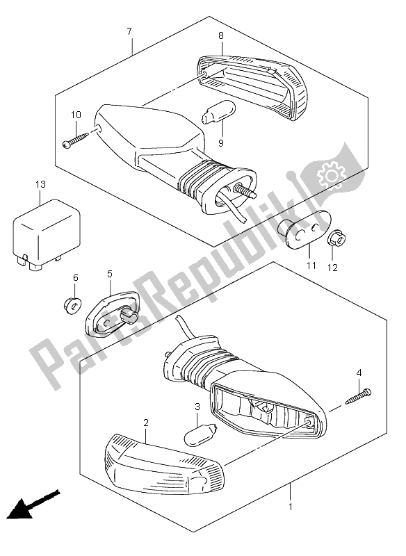 Wszystkie części do Kierunkowskaz Suzuki GSX R 1000 2004