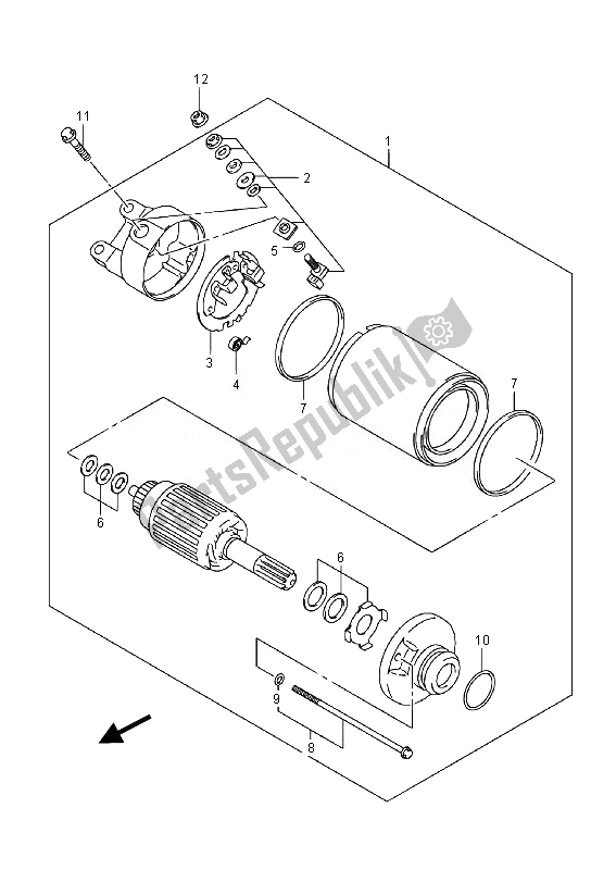 Toutes les pièces pour le Demarreur du Suzuki LT A 500 XPZ Kingquad AXI 4X4 2014