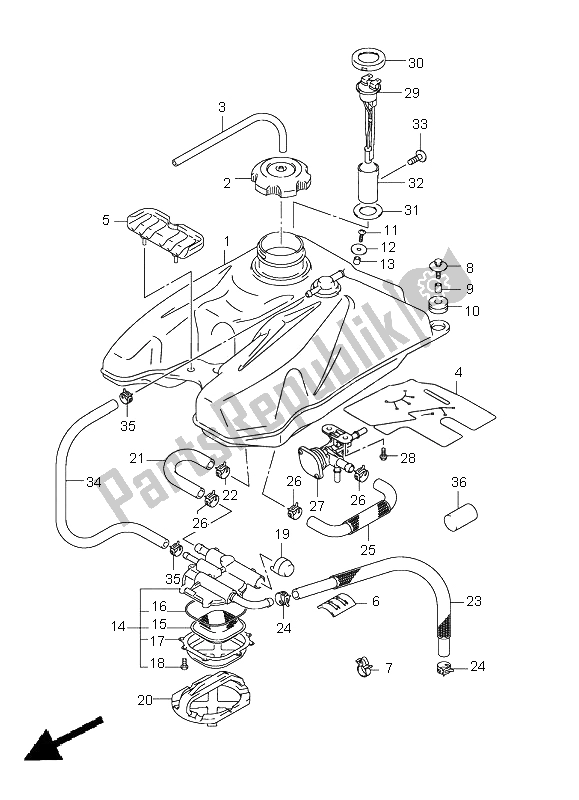 Todas las partes para Tanque De Combustible (lt-r450) de Suzuki LT R 450Z Quadracer 2011